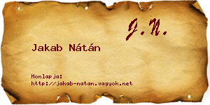 Jakab Nátán névjegykártya